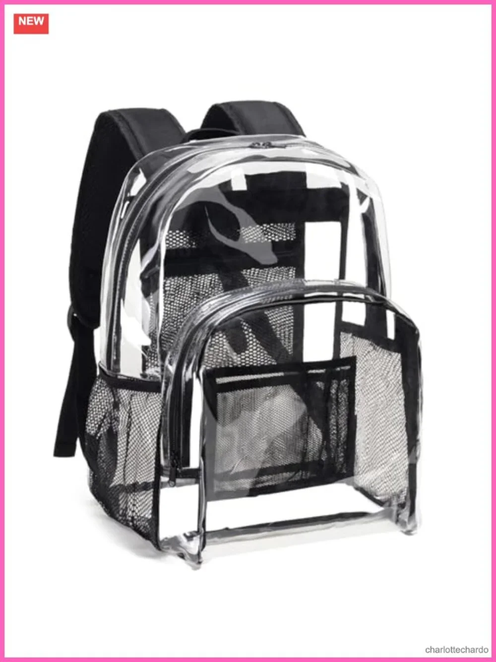 Clear PVC Backpack Heavy Duty Transparent Large Capacity Stadium Approved
